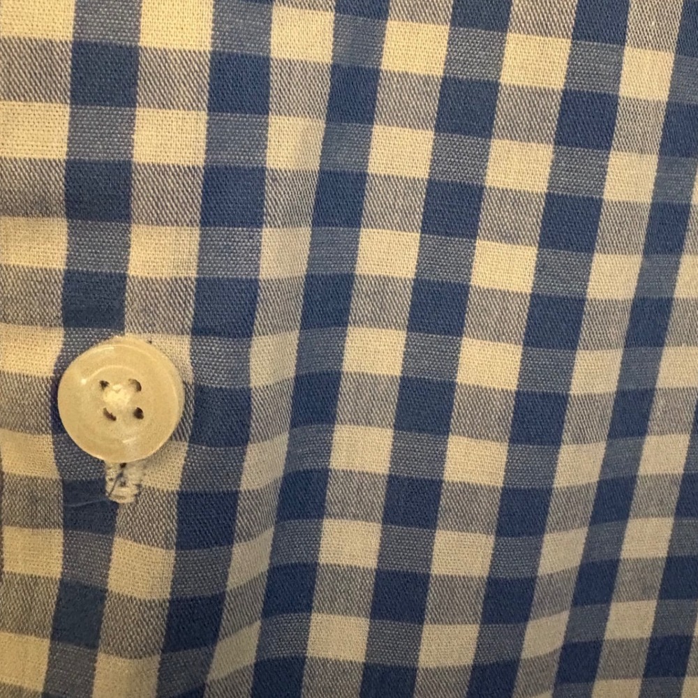 IZOD Boys Blue White‎ Gingham Long Sleeve Button Down Shirt Size 7 Z4K0099 - Picture 4 of 5